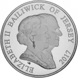 2017 Platinum Proof Platinum Wedding Anniversary Coin - Jersey obverse
