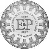 2017 Platinum Proof Platinum Wedding Anniversary Coin - Jersey reverse