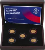 2019 Gold Proof ICC Cricket World Cup 50 Pence 5 Coin Set - Isle of Man