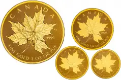 2014 Gold Proof Maple 4-Coin Set reverse designs