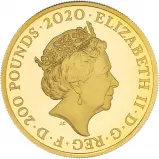 2020 Gold Proof 2 Ounce British Decimal Elizabeth II David Bowie Pound Sterling  Coin Single United Kingdom Obverse