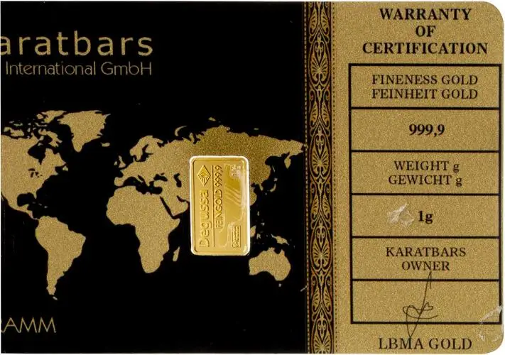 Gold Bullion Ungraded 1 Gram  Bar Pre-Owned