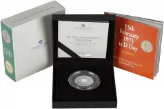 2021 50th Anniversary of Decimal Day Silver Proof Piedfort 50p Coin