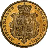 1858 Gold Half Sovereign Victoria Young Head Shield Coin