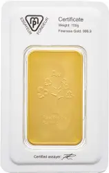 100g Gold Bar Metalor Wafer - Pre-Owned reverse