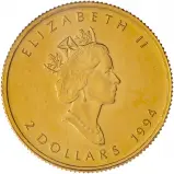 1994 Gold Bullion Ungraded 1/15 Ounce Maple  Coin Single Canada Royal Canadian Mint obverse