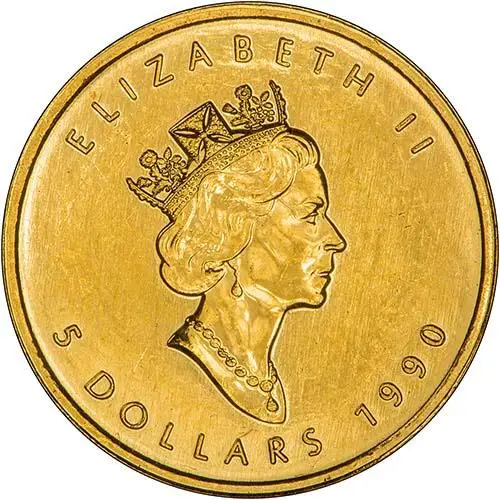 1990 0.1 oz Gold Coin Maple Bullion 24302
