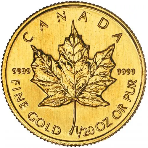 1994 Gold Maple Leaf 0.05 oz Bullion Coin reverse