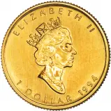 1994 Gold Maple Leaf 0.05 oz Bullion Coin obverse