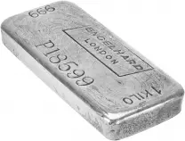 Silver Bullion Ungraded 1 Kilogram  Bar Pre-Owned Engelhard side view