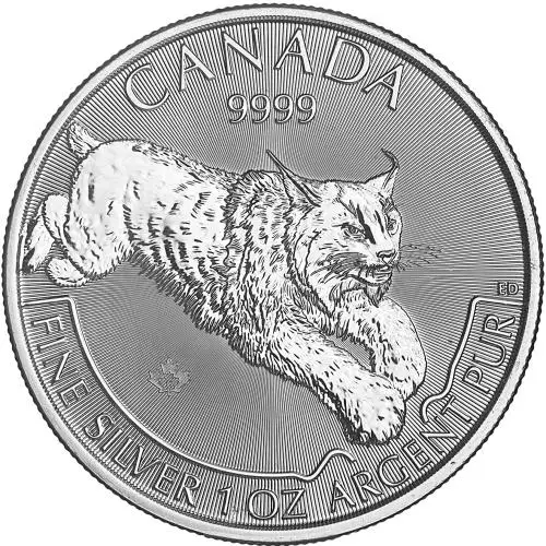 2017 Silver Bullion 1 Ounce Lynx Coin Royal Canadian Mint reverse