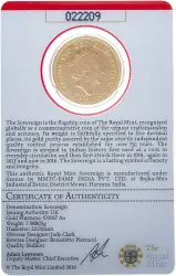 2016 Gold Sovereign Elizabeth II Delhi Mint - India Mintmark obverse