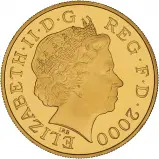 2000 Queen Mother Centenary Gold Proof £5 Coin obverse