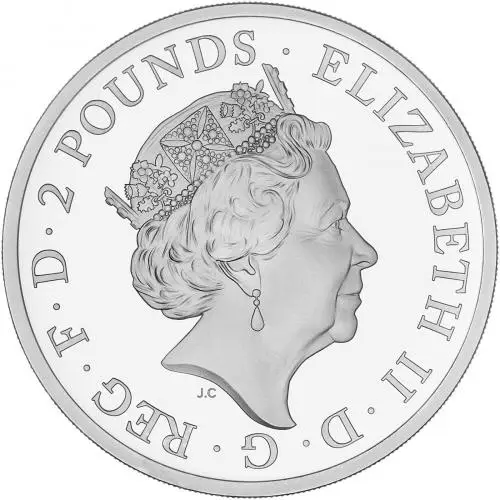 2021 Queen's Beasts 1 oz Silver Proof Coin - Completer Coin obverse