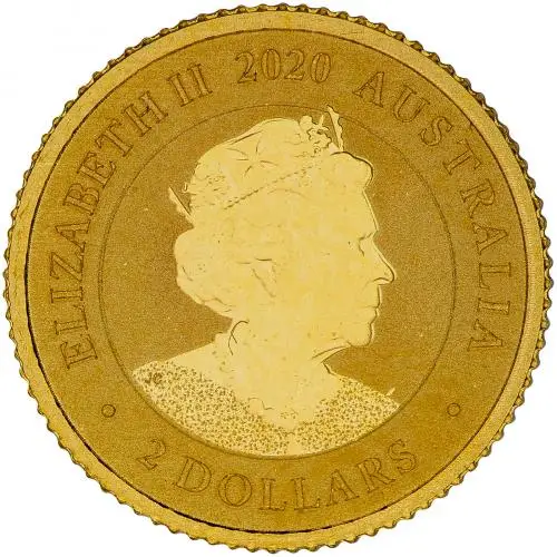 2020 Gold Half Gram Kangaroo Nugget $2  Coin Single Australia obverse