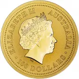 2007 Gold Bullion Ungraded 1 Ounce Kangaroo Nugget Elizabeth II Australian Dollar $100 Coin Single Australia Perth Mint obverse