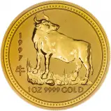 1997 Year of the Ox Perth Mint Lunar 1 oz Gold Bullion Coin