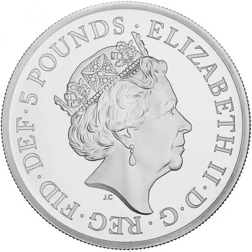 2021 Queen's Beasts 2 oz Silver Proof Coin - 'Completer' Coin obverse