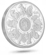 2021 Queen's Beasts 2 oz Silver Proof Coin - 'Completer' Coin side view