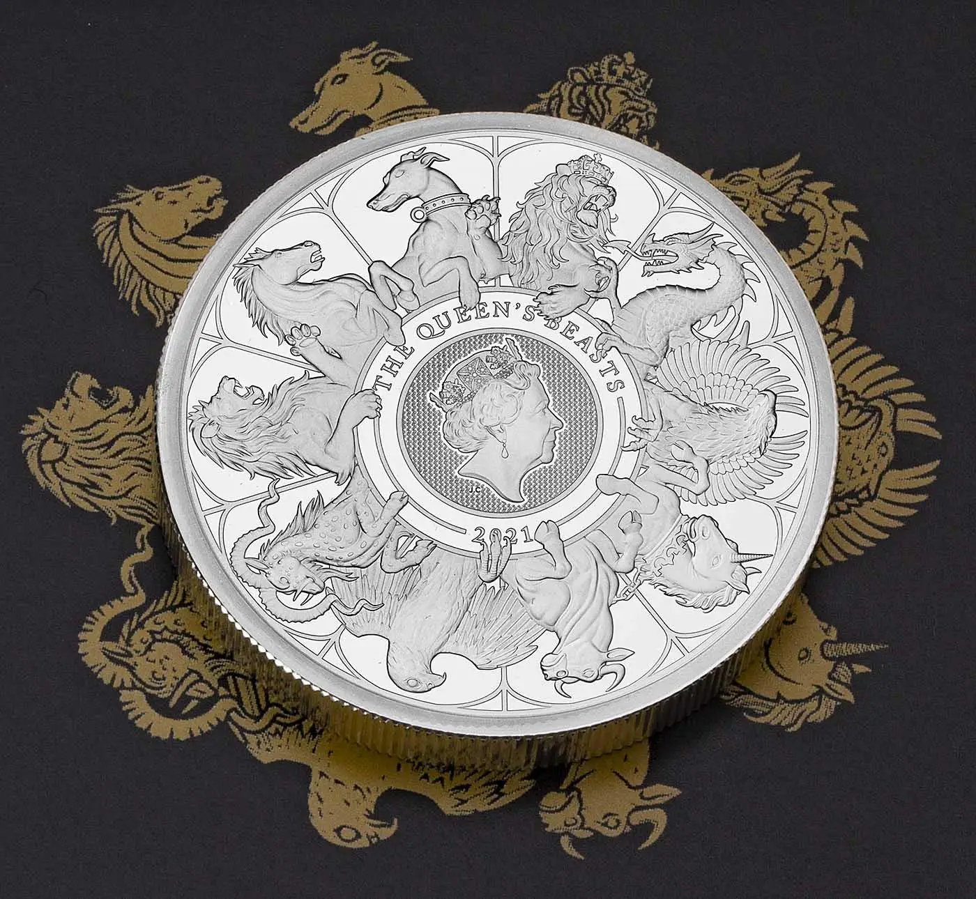 2021 Queen's Beasts Two Ounce Silver Proof Coin Chards