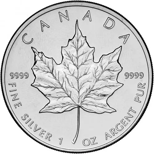 2008 Silver Bullion Ungraded 1 Ounce Maple $5 Coin Single Canada Royal Canadian Mint reverse