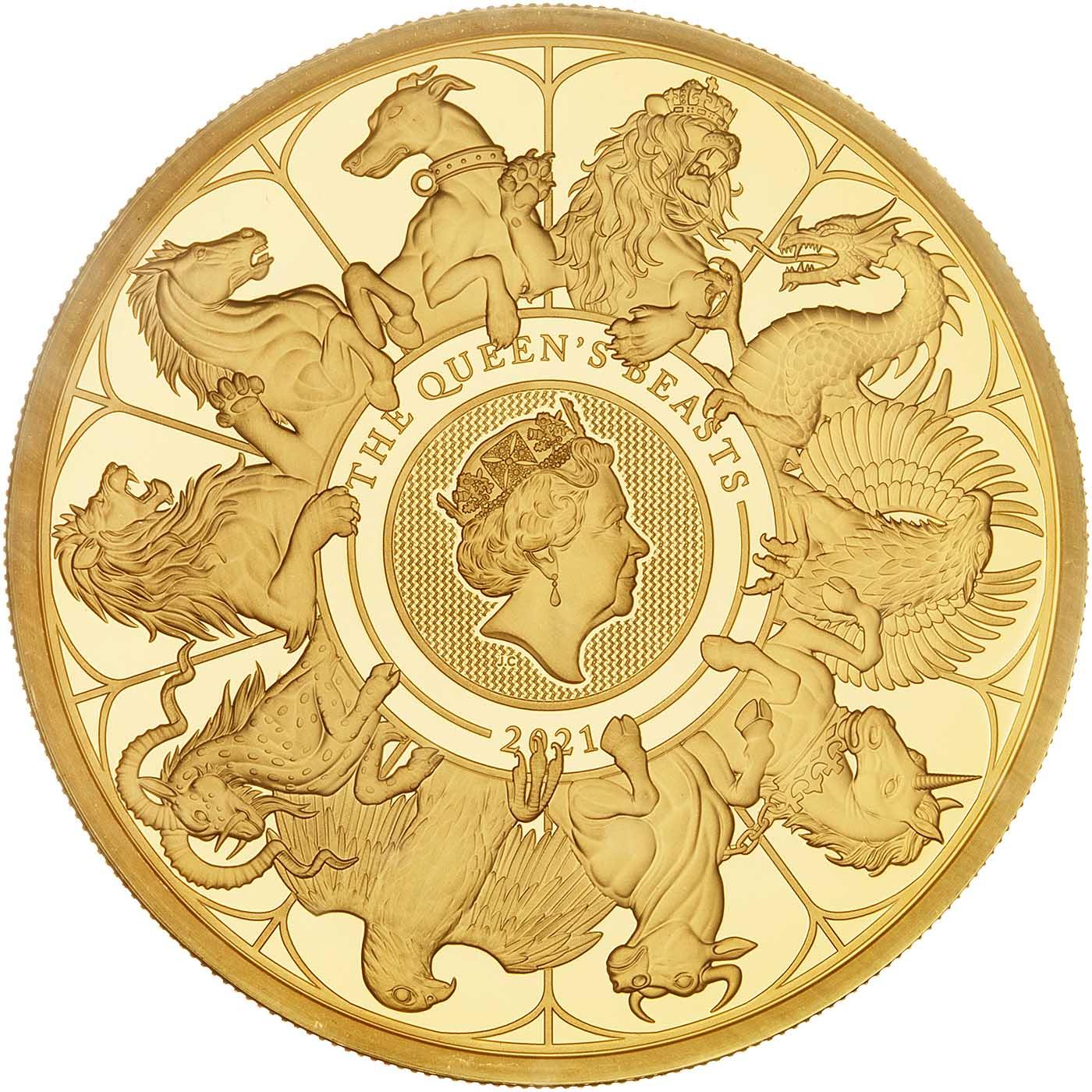 2021 Queen's Beasts 5 Ounce Gold Completer Coin Chards