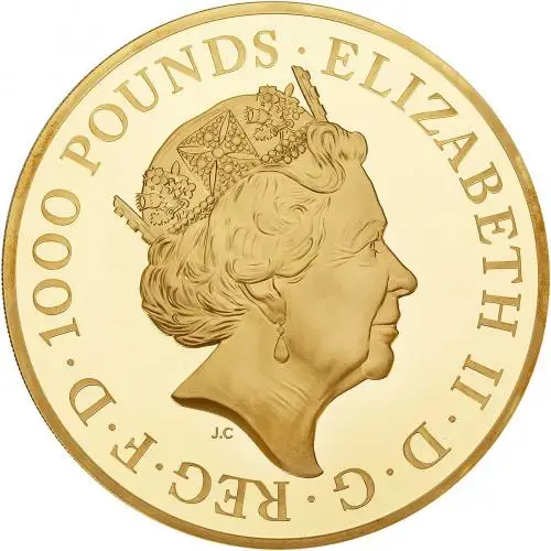 2021 1 kg Gold Proof Queen's Beasts Completer Coin obverse