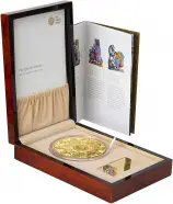 2021 1 kg Gold Proof Queen's Beasts Completer Coin in box side view