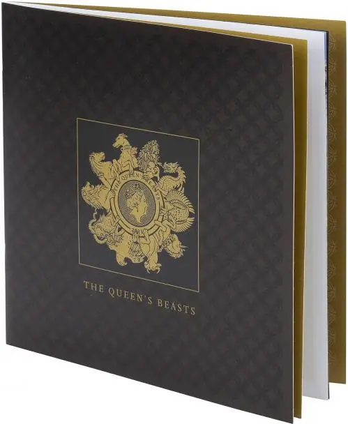 2021 Queen's Beasts 10 oz Silver Proof Coin - Completer Coin booklet