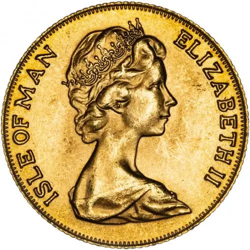 1974 Isle of Man Gold Full Sovereign Elizabeth II Bullion Coin obverse