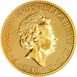2020 Gold Bullion Ungraded 0.25 Ounce Queen's Beasts White Horse of Hanover Coin Single United Kingdom The Royal Mint obverse