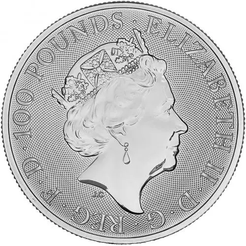 2020 Platinum Bullion Ungraded 1 Ounce Queen's Beasts Falcon of the Plantagenets  Coin Single United Kingdom The Royal Mint obverse