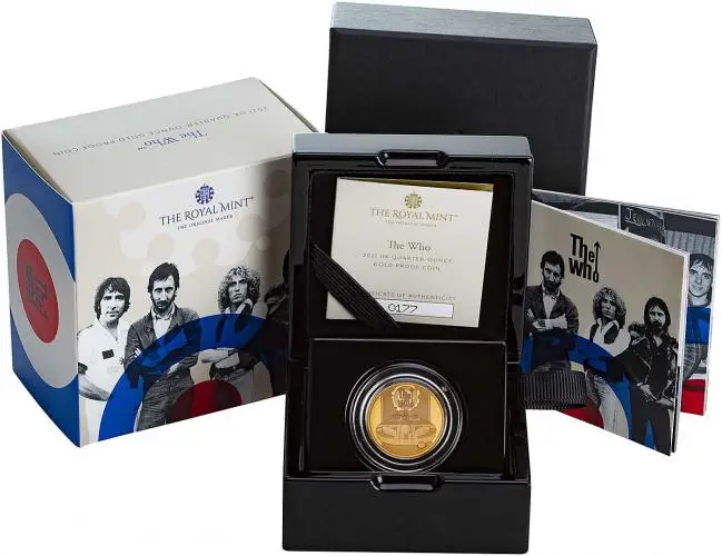 2021 The Who - Music Legends 0.25 oz Gold Proof Coin in box