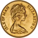 1973 Gold Isle of Man Half Sovereign Obverse