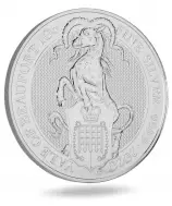 2020 Silver Bullion 10 Ounce Queen's Beasts Yale of Beaufort Coin - Pre-Owned Reverse Side View