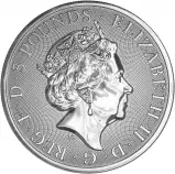 2020 Queen's Beasts 'The White Horse of Hanover' 2 oz Silver Coin 'Fifth Portrait of QEII' Obverse
