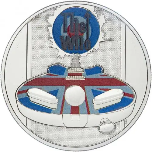 2021 Coloured Base Metal BU British Decimal Elizabeth II The Who Pound Sterling £5  Coin Single United Kingdom The Royal Mint reverse