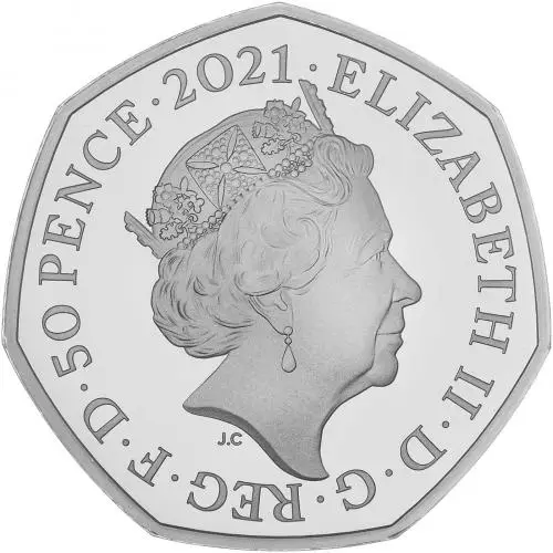 2021 Tokyo Olympics Team GB Silver Proof 50p Coin obverse