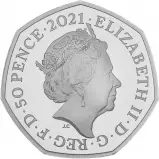 2021 Tokyo Olympics Team GB Silver Proof 50p Coin obverse