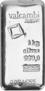 1 Kg Silver Bar Valcambi SA - Cast