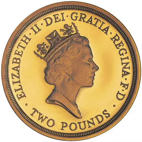 1995 Proof 'Dove of Peace' £2 Gold Coin With Box obverse