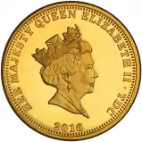 2016 Tristan Da Cunha '90th Birthday of Queen Elizabeth II' Gold Proof Piedfort Sovereign obverse