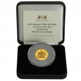2016 Tristan Da Cunha '90th Birthday of Queen Elizabeth II' Gold Proof Piedfort Sovereign reverse display