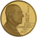 2021 Prince Philip Memorial 2 oz Gold Proof Coin Reverse