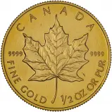1992 Gold Bullion 0.5 oz Maple  Coin