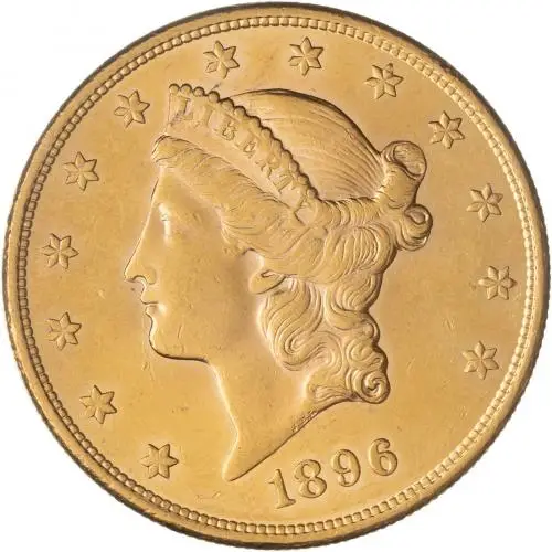 1896 Gold Better Than Bullion Double Eagle US Dollar $20  Coin Single Collectable United States of America Liberty/Coronet Head obverse