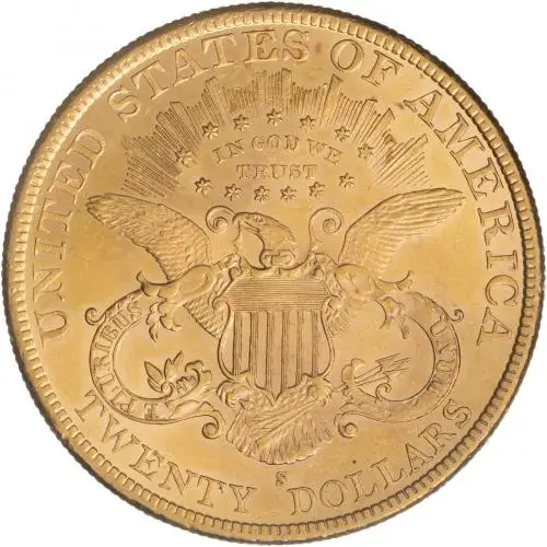 1896 Gold Better Than Bullion Double Eagle US Dollar $20  Coin Single Collectable United States of America Liberty/Coronet Head reverse
