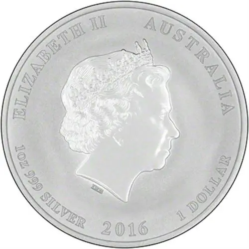 2016 Silver Bullion 1 Ounce Lunar Year of the Monkey Coin - Perth Mint obverse