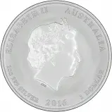 2016 Silver Bullion 1 Ounce Lunar Year of the Monkey Coin - Perth Mint obverse