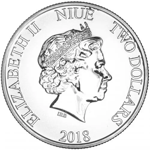 2018 Silver 1 Ounce Turtle 2 Dollar  Coin Single Secondary Market Niue obverse